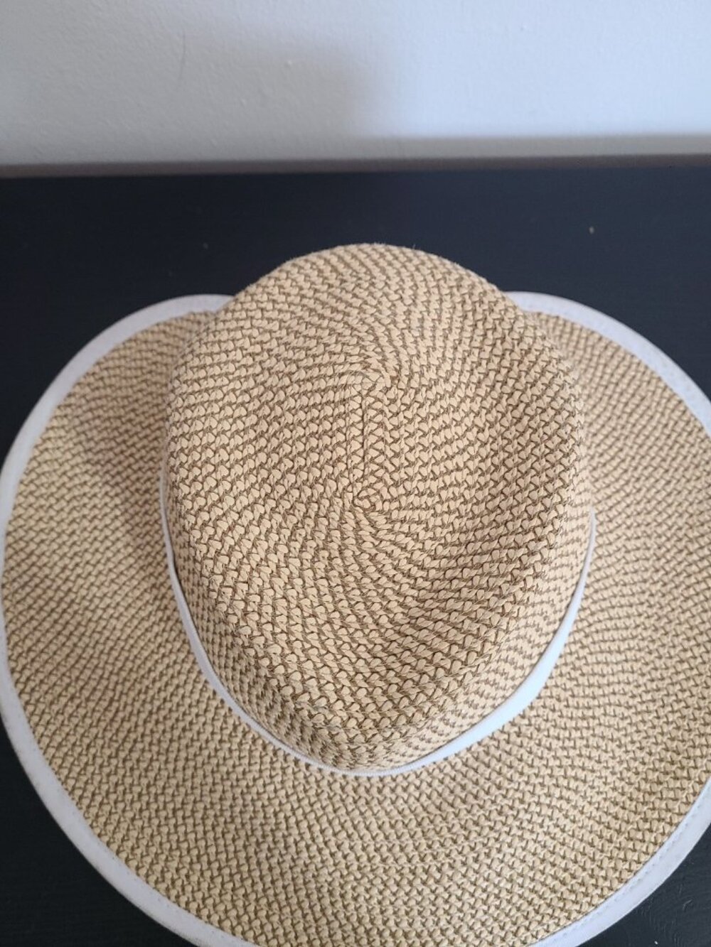 Eric Javits Fedora Visor Sun Crest UV Protected 2-in-1 Hat Tan White - Picture 2 of 8